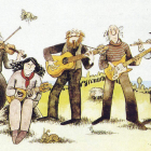 Dos imágenes de Gwendal y un dibujo de esta formación gala creada en 1972 con cinco miembros y que ahora integran seis músicos.