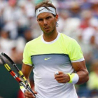 Nadal celebra su victoria frente a Donald Young.