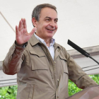 El expresidente del Gobierno José Luis Rodríguez Zapatero, en la Fiesta de la Rosa.