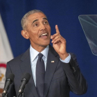 Obama, el viernes en la Universidad de Ilinois.