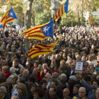 Concentración independentista en apoyo de Artur Mas, Joana Ortega e Irene Rigau ante el TSJC, el pasado 6 de febrero.