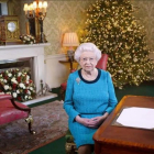La reina Isabel II, en el mensaje de Navidad el 2016.