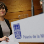 Comparecencia de la vicepresidenta del Gobierno, Soraya Sáenz de Santamaría, el pasado día 16.