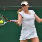 Elena Baltacha, durante un partido en Wimbledon, el pasado junio.