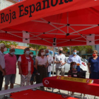 Imagen de los alcaldes y voluntarios en el acto celebrado ayer en Valencia de Don Juan. MEDINA