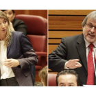 Alicía García y José María González, en un momento del debate ayer en las Cortes.