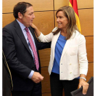 El consejero de Sanidad, Antonio María Sáez, charla con la ministra Ana Mato en foto de archivo.