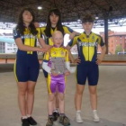 Los participantes bercianos, en las instalaciones del equipo gijonés