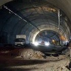 Imagen tomada ayer de las obras del tercer túnel de Guadarrama, entre Segovia y Madrid
