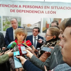 La ministra de Sanidad, Carcedo, esta mañana en León