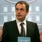 Rodríguez Zapatero, ayer durante la sesión de control en el Senado