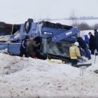 El autobús accidentado en Rusia.