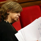 Meritxell Borràs, 'consellera' de Governació, en el Parlament.