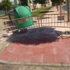 Imagen de la obra de rebaje de una acera. DL