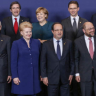 Algunos de los dirigentes que se reunieron en la cumbre de la UE.
