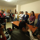 Los representantes de USE y varios simpatizantes. ANA F. BARREDO