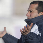 Álvarez Tomé el día que visitó La Llanera con el Palencia.
