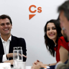 El líder de Ciudadanos, Albert Rivera, durante una reunión de su partido. MARISCAL