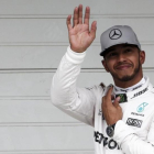 Lewis Hamilton celebra su 11ª 'pole' de la temporada.
