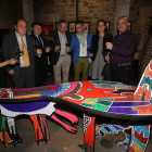 Marta Rodríguez, Santín, Folgueral, Adolfo Alonso, Santiago Macías, Adriana Ulibarri y Cubelos, ayer en el museo