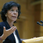 La ministra Celáa en una intervención en el Senado.