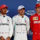 Valtteri Bottas, Lewis Hamilton y Charles Leclerc arrancarán delante mañana en el GP de Inglaterra.