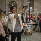 Dos turistas en Barcelona, el pasado 11 de septiembre.