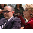 Risto Mejide y Esperanza Aguirre, en el programa de Cuatro 'Chester in love'.