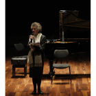 Margarita Morais en la presentación de un concierto de Eutherpe.