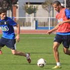 El equipo deportivista prepara el partido del domingo ante el Numancia en el estadio de Los Pajaritos.