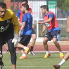 Orlando Quintana, entrenando con la Deportiva