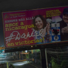 Cartel electoral de Ortega y su esposa Murillo.