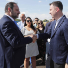 Ábalos, junto a Alfonso Cendón, durante la apertura del segundo tramo de la A-60. JESÚS F. SALVADORES