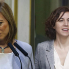 La secretaria de Relaciones Internacionales del PSOE, Chacón y la ex diputada de UPyD, Lozano. EFE