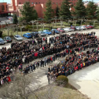 Alumnos de Jesuitas, durante la celebración de los actos del Día de la Paz