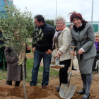 Cambra y Alonso plantan un olivo en el James Parkinson.