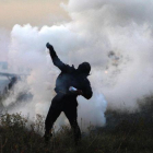 Imágenes de los incidentes registrados este lunes, en Gaza.