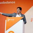 El presidente de Ciudadanos, Albert Rivera, en un acto en Teruel. ANTONIO GARCÍA