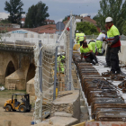 Imagen de los trabajos en el viaducto de Puente Villarente. RAMIRO