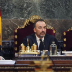 Los tres magistrados del Tribunal Supremo que compusieron la vista del caso Nóos. De izquierda a derecha: Andrés Martínez Arrieta, Manuel Marchena y Miguel Colmenero.