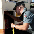 Un efectivo de la Guardia Civil durante la operación.