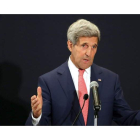 John Kerry, el secretario de Estado de EE UU, ayer en El Cairo.