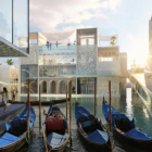 Recreación de una de las calles con canales que formarán el resort de lujo The Floating Venice, en Dubai.