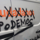 Una furgoneta de Ciudadanos que ha amanecido con pintadas en Madrid.