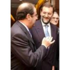 Herrera junto a Rajoy en el acto que tuvo lugar el Club Siglo XXI