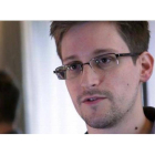 Snowden, en la rueda de prensa que ofreció en el aeropuerto de Moscú semanas atrás.