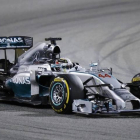 El Mercedes de Lewis Hamilton, durante el GP de Baréin.