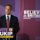 Nigel Farage, en un acto electoral de UKIP.
