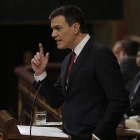 Pedro Sánchez, durante su discurso.