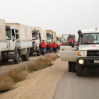 Un convoy de ayuda humanitaria de la Media Luna Roja en Siria.